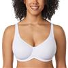 DELIMIRA Reggiseno con Ferretto Imbottito Taglie Forti Senza Cuciture Sostegno Coppe Preformate Bianco 5D