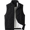 Peuignao Giubbino Smanicato Uomo Imbottito in Pile - Gilet Invernale Trapuntato Taglie Forti - Giacca Senza Maniche Felpata in Micropile - Nero XL