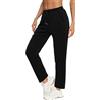 Aseniza Pantaloni Tuta Donna Pantaloni Sportivi in Cotone Pantalone Sportivo Joggers Pantaloni Sport con Tasche Coulisse Jogging Casual Palestra Nero L