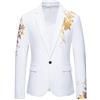 SPORTARC Elegante blazer floreale cachemire da uomo, bronzatura oro, giacca per abiti da matrimonio aziendale (M bianco)