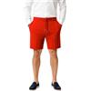 CLASSE77 Bermuda da Uomo Estivi in Cotone - Pantaloni Corti sartoriali in Tinta Unita con Lunghezza Classica- Chiusura con Bottone - Short Casual Sportivo (IT, Numero, 50, Regular, Regular, Rosso)