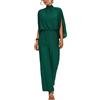 Onsoyours Tuta con Pantaloni Lungo Vestito Abito Cerimonia da Donna Elegante Casual Party E Verde M