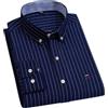 Adhdyuud Camicie casual da uomo in cotone Oxford Business Solid Regular Fit manica lunga plaid camicia a righe