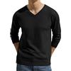 Hisir Maglioni da uomo con scollo a V, maglie invernali leggere lavorate a maglia, manica lunga, morbidi e caldi, pullover maglioni per uomo, 01 Nero, L