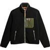 Superdry Giacca in pile vintage da uomo con chiusura lampo, Nero , XL