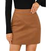 Adigaber Gonne da Donna in Finta Pelle Scamosciata a Vita Alta Bodycon Gonna Mini Side Split Corta con Chiusura