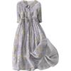 Generico Vestito Donna Elegante Elasticizzato,Abiti da Cerimonia Donna Festa, in stile coreano Camicia con lacci in vita definita Abito longuette Mezza manica estiva Abito Abiti da Cocktail Maxi Vestiti