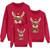Jabidoos Maglioni Natalizi Famiglia - Maglione Natalizio Famiglia Rosso Maglie Termica Manica Lunga Maglioni Natale Coppia Taglie Forti Felpa Natalizie Invernale Abbigliamento Natalizio Donna Uomo Bambino