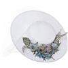 COSDREAMER Cappello Vittoriano da Donna e Ragazze Tea Party Cappelli Vintage Fiori Flat Hat (Bianco)