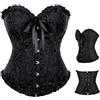 panemy Corsetto per Donne, Corpetto Top in Pizzo, Sexy Burlesque Overbust Corsetti Bustino Vintage Gotico Nero, Stringivita Modellante Dimagrante Corsetto Bustino per Halloween,Carnevale,Cosplay,Feste
