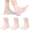 Leikedun 3 paia di calzini bianchi da danza per bambini, traspiranti, alla caviglia, calzini essenziali per danza classica, jazz, ginnastica moderna, rosa, Taglia unica