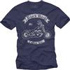 MAKAYA Maglietta Moto - T-Shirt Biker Uomo - Regali per Lui Anarchy Blu XL
