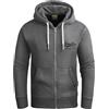 Grin&Bear Felpa con Cappuccio e Zip da Uomo Anthracite M GEC603