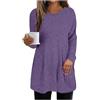 GMQWRK Maglione da donna lavorato a maglia alla moda a maniche lunghe girocollo maglione casual vestibilità ampia maglia maglia camicia da donna camicetta lunga tunica top per leggings maglieria