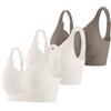 Generisch Reggiseno sportivo da donna, senza cuciture, set da 3 pezzi, reggiseno sportivo con funzione di supporto regolabile per casa, tempo libero e allenamento, indossabile tutto l'anno