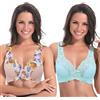 Curve Muse Reggiseno con Ferretto Sfoderato Minimizer da Donna con Ricamo in Pizzo-Confezione da 2-Mint,Nude-5D