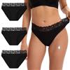 INNERSY Slip Ciclo Donna Mutande Mestruali Culotte Assorbenti, XL, 3 Nero