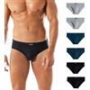 Intimitaly Liabel - Slip Uomo Cotone (Pacco da 6) Bielastico - Mutande Uomo in Cotone Elasticizzato - Intimo Mutande Uomo Colorate alla Moda Bianchi Neri Grigio LS2200 (M, Assortiti)