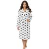 Brandsseller Accappatoio Donna con Cappuccio L/XL - In Microfibra Morbida con Motivo Stelle - Certificato Oeko-Tex - Ideale per Casa, Spa e Benessere - Bianco/Grigio
