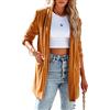 Onsoyours Giacca da Donna in Velluto a Maniche Lunghe Giacca da Ufficio Aperta Davanti Cardigan Cappotti Casual Slim Fit Manica Lunga in Velluto Dorato Piccolo Vestito B Giallo M