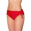Aquarti Slip Costume Donna con Laccetti - Slip Bikini Donna Regolabile con Arricciatura, Rosso, 52