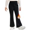 zffriction Leggings Termici per Ragazze Fleece Felpati Invernali Foderati in Pile Pantaloni Lunghi Leggings (IT, Numero, 150, Regular, Nero)