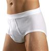 HERMKO 3240, slip da uomo, confezione da 3, con apertura ed elastico morbido bianco S