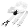 DonDon Set di bretelle eleganti e papillon per uomo, forma a Y, larghezza 3,5 cm, fatto a mano - Accessorio elegante per matrimonio, festa, smoking - Bianco
