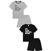 ThePyjamaFactory Eat Sleep Football Repeat - Pigiama corto per bambini, colore: nero e grigio, confezione da 2, Multicolore, 13-14 Years