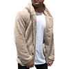 Oanviso Cappotto da Uomo con Cappuccio Double Face Peluche Giacca Autunno e Inverno Capispalla Monopetto Moda Tinta Unita Hoodie Termico Casual Giacche Morbido Maschile Cappotto A Beige 3XL
