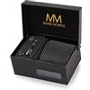 Massi Morino Cravatta con Fazzoletto da Taschino Set Uomo incl. Gemelli, Fermacravatta e Confezione Regalo - Set Cravatta Uomo per Matrimonio