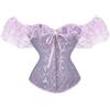 Generico Donna Corsetto Elegante Corsetto Bustino Shapewear per Donne Costume Corpetto Modellante Push Up Lingerie Stringivita Bustier in Pizzo Bustino Corsetti per Donne Carneval (Blue, M)