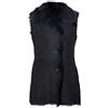 Infinity Leather Gilet Abbottonato in Pelle di Montone Toscano Nero Chic Scamosciato Nero da Donna M