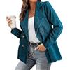 YAOTT Blazer Doppiopetto da Donna in Velluto a Coste Autunno Inverno Moda Casual Giacca Velluto a Coste Tinta Unita Maniche Lunghe Giacca da Abito Risvolto Giacca Cardigan Vintage da Donna Colore E L