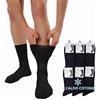 LEON D'ORO Calze Sanitarie Uomo Caldo Cotone Calzini Corti per Diabetici 6 paia Made in Italy (IT, Numero, 40, 42, Regular, Regular, NERO 6 paia)