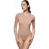 Evoni Body da donna a maniche corte, T-shirt Bodysuit in cotone, Body a maniche corte elegante, Intimo da donna, XXL