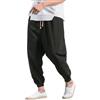 Onsoyours Pantaloni di Lino Uomo Leggeri Estivi Casual Pantaloni Giapponesi Elasticizzati per Spiaggia e Yoga con Coulisse