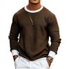 Oanviso Maglia Uomo Estiva Girocollo Manica Lunga Semplice Maglietta Patchwork Due in Uno Felpa Bicolore Maglioncino Leggero Basic Tee T-Shirt Crewneck Sweatshirt