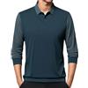 YOSUWOAI Maglione invernale da uomo con colletto a camicia a maniche lunghe, top 2 in 1 con colletto, maglione elegante da lavoro con revers, finto maglione a due pezzi, camicia casual, O blu navy, L