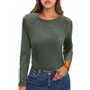 Crewhpo Maglia Intima Donna a Maniche Lunghe Maglie Termica Traspirante Intimo Termico Invernale Maglietta Termica Girocollo Sottogiacca Caldo Verde XXL