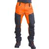 Onsoyours Pantaloni da Lavoro per Uomo Elasticizzati Pantaloni Cargo con Tasche e Ginocchiere Bicolore Pantalone D Arancione 4XL