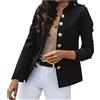 HHMY Sweatblazer - Giacca da donna elegante, con bottoni, stile militare, casual, con colletto alto, per il tempo libero, per lavoro, ufficio, giacche slim fit, blazer, taglia M - 3XL