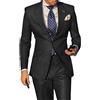 Xmiral da uomo casual in maglia Giacche da abito Cappotto leggero sfoderato a due bottoni Pantaloni (Black, L)