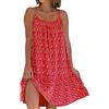 Generic Abito da spiaggia con stampa floreale, senza maniche, svasato, senza maniche, da donna, per vacanze al mare, , XX-Large