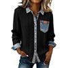 Generic 2026 Camicia Denim Patchwork Donna Manica Lunga Maglione Girocollo Tinta Unita Maglione Top Allenamento Taglie Abbigliamento per Autunno Inverno Primavera Giacca Stretch A Buon Mercato Cappotto, 03