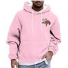 GMQWRK Pullover Felpe da uomo con stampa grafica divertente pullover felpa ampia girocollo top loungewear felpa con cappuccio top da indossare con pantaloni della tuta da uomo vestito natalizio, rosa