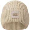 UGG Berretto da Donna a Coste Spesse, Crema, Taglia Unica