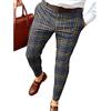 ORANDESIGNE Pantaloni Chino Quadri da Uomo Modello Slim Fit Pantaloni Chino Scozzesi Casual Elasticizzati Pantaloni da Lavoro in Striscia Plaid Pantaloni da Completo