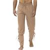 ORANDESIGNE Pantaloni Uomo Tinta Unita Eleganti Medievale Rinascimentale Vichingo Pirata Pantaloni Costume Cosplay Pantaloni Larghi Cavaliere Contadino Naufraghi Costume Pantaloni A Cachi M