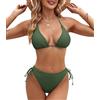 Genfien Costume da Bagno Donna Due Pezzi Bikini Set Halter | Reggiseno Bikini Top Triangolo Tanga,Brasiliano,Beachwear,Swimwear,Costumi da Mare